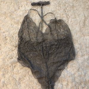 Gray lace lingerie